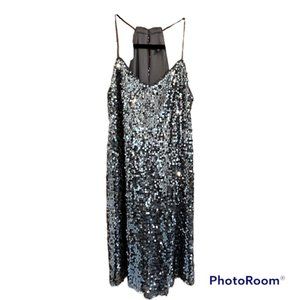 Express Silver Sequined Mini dress - Size Small